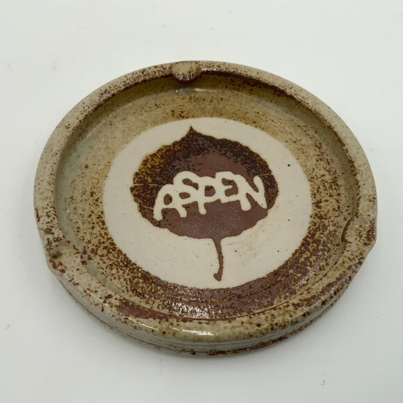 RARE FIND Richard (Dick) Masterson Signed Santa Fe Stoneware Aspen Leaf Ashtray - Picture 2 of 5